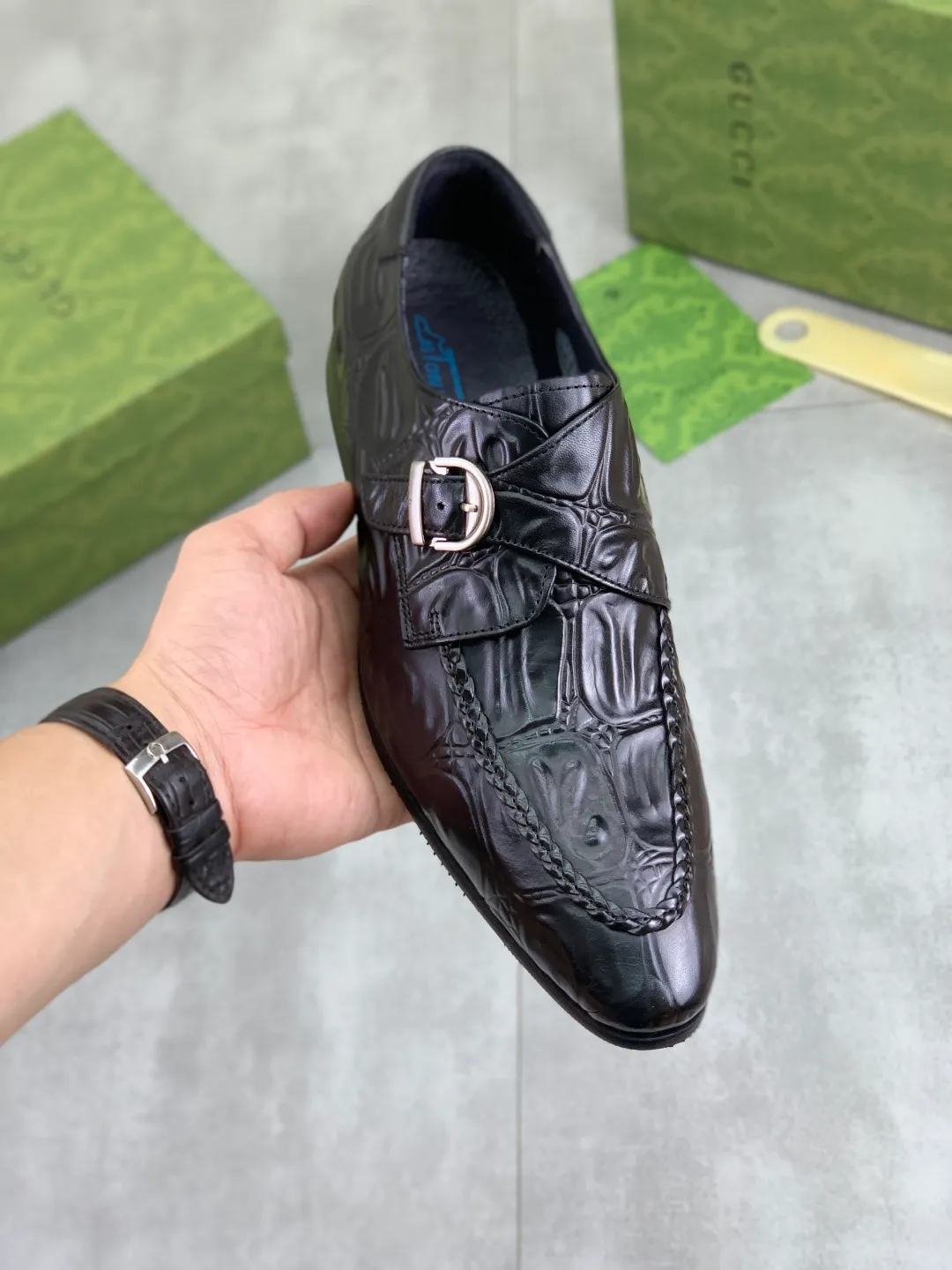 Men's Men's Shoes 💰P500 [New Style] 💰💎💎💎 [Gucci] GUCCI high-end men's formal business leather shoes, original order 1:1! Original imported high-end calfskin, original metal buckle, imported first-layer pigskin lining for feet, original high-end outsole, men's shoe size: 38-44